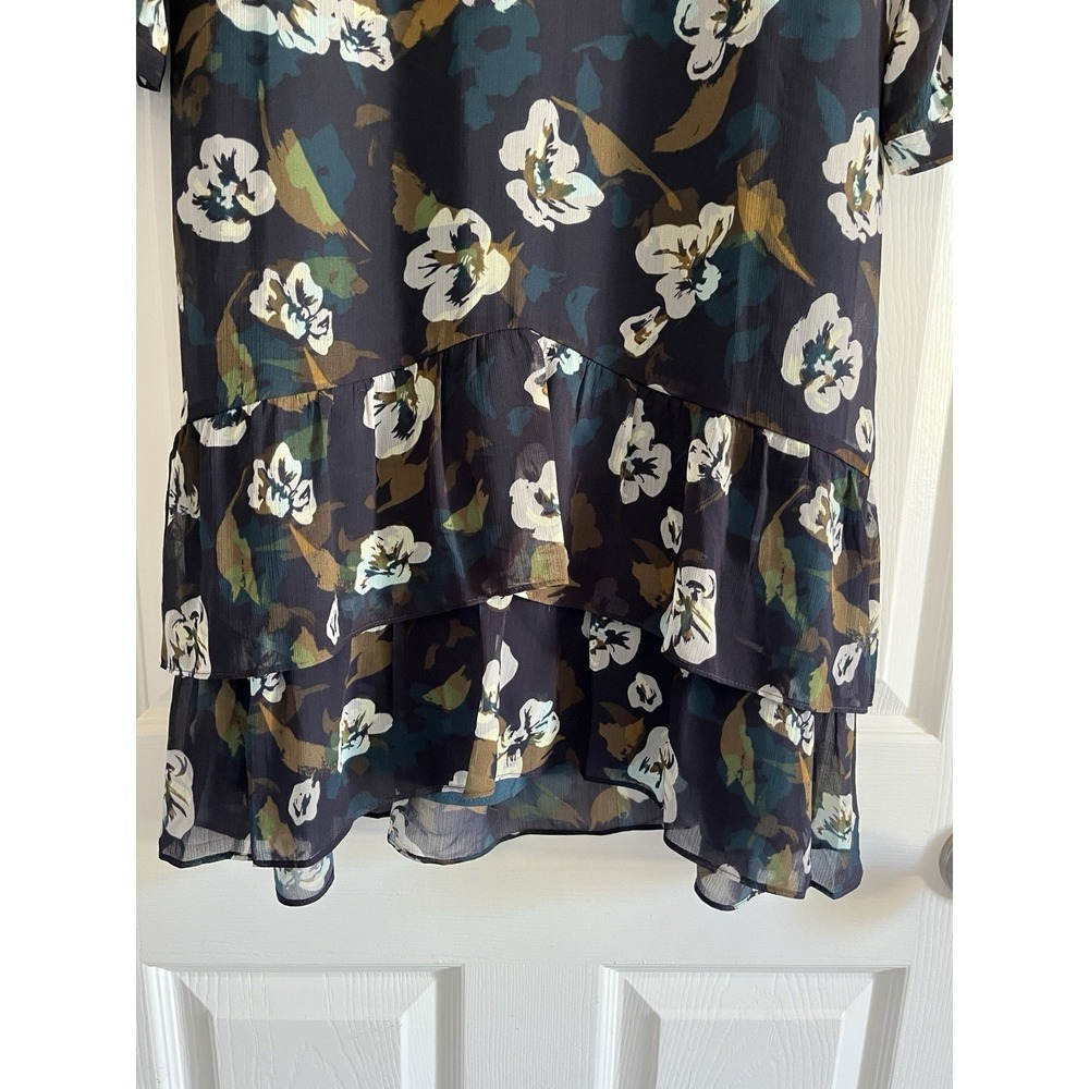 Cabi Dress Womens‎ Small Floral Pirouette Tiered Ruffle Chiffon 3/4 Sleeve Lined - Picture 5 of 8